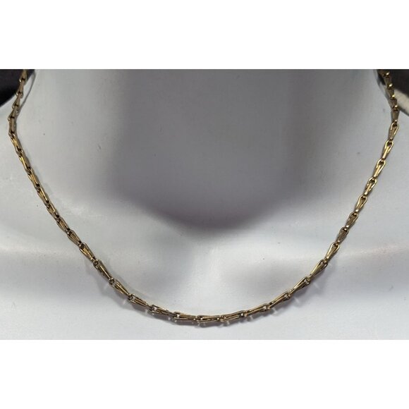 Quirky Vintage Teardrop-Like Gold Tone Chain Necklace - Picture 1 of 6